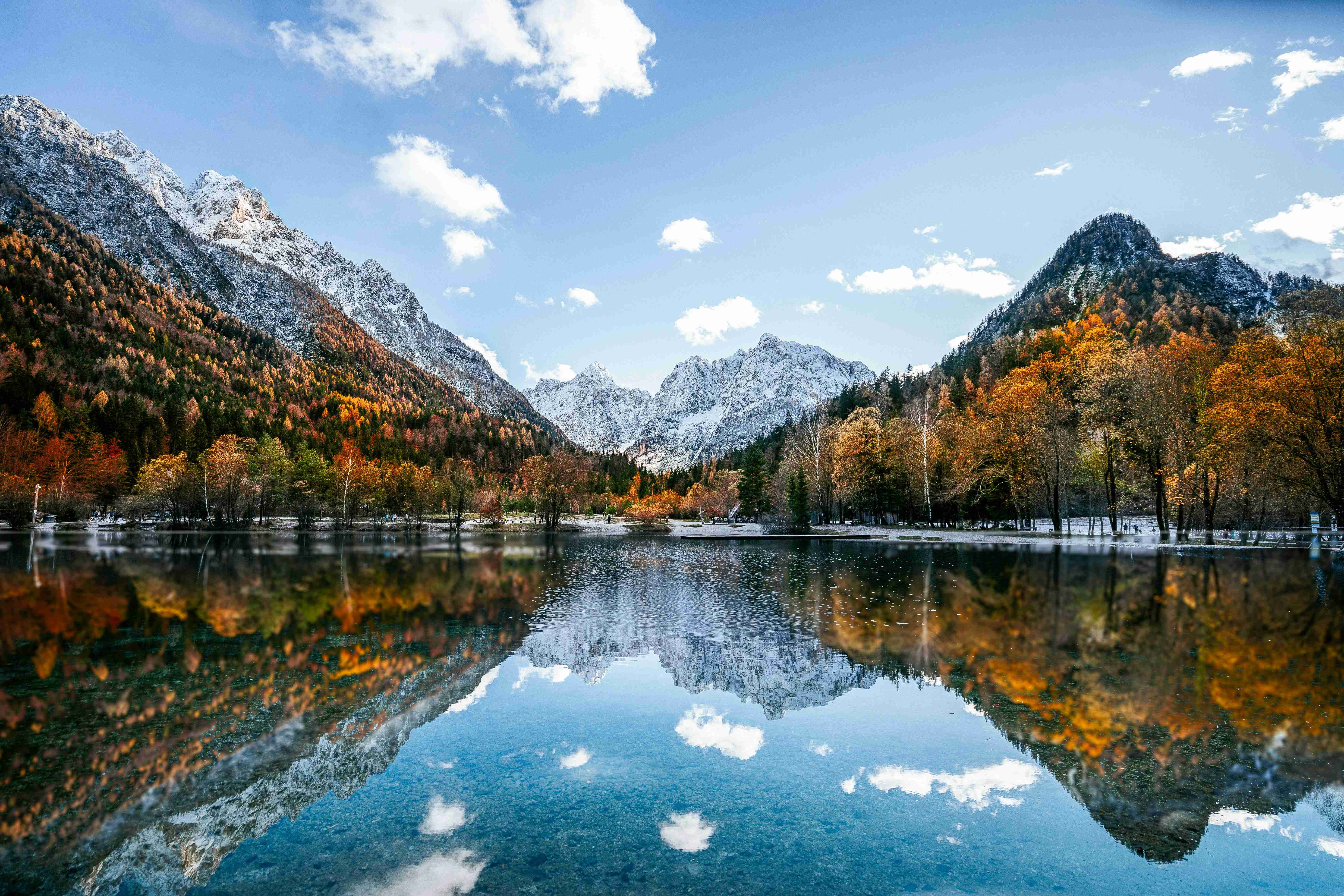 Autumn Reflections in Mountain Lake