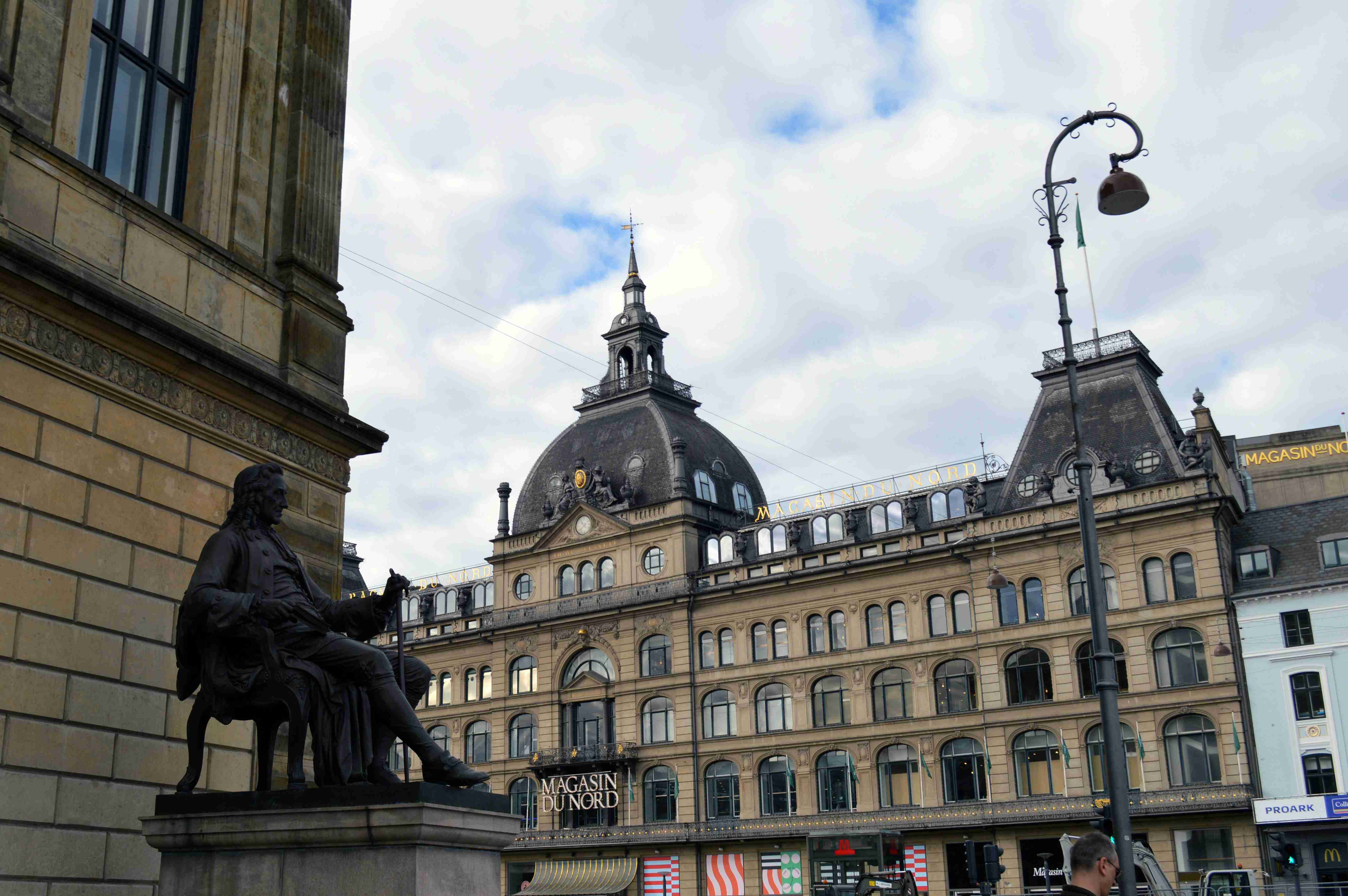 Copenhagen Statue and Historic Building Facade