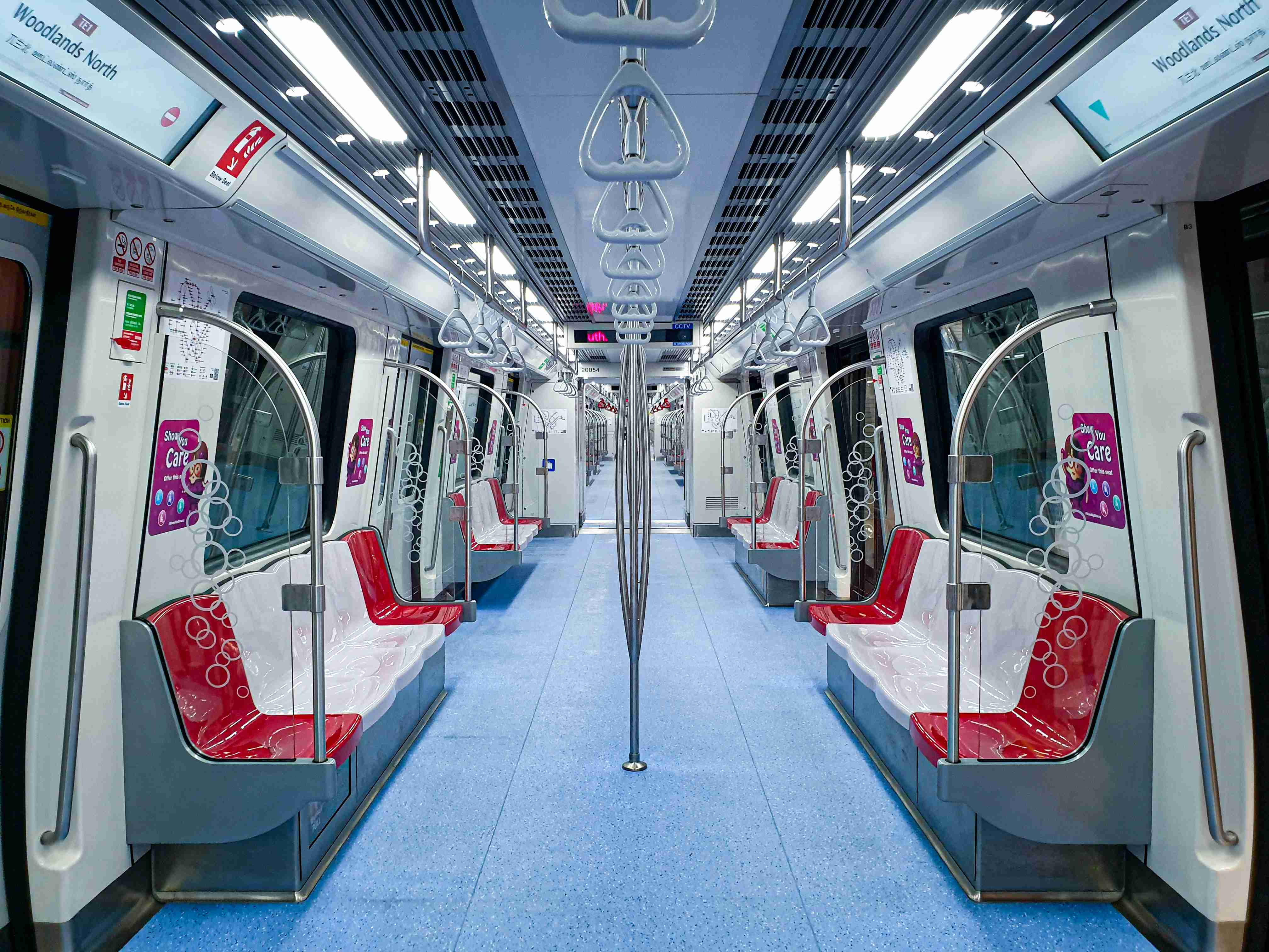 Empty Singapore MRT Car Interior