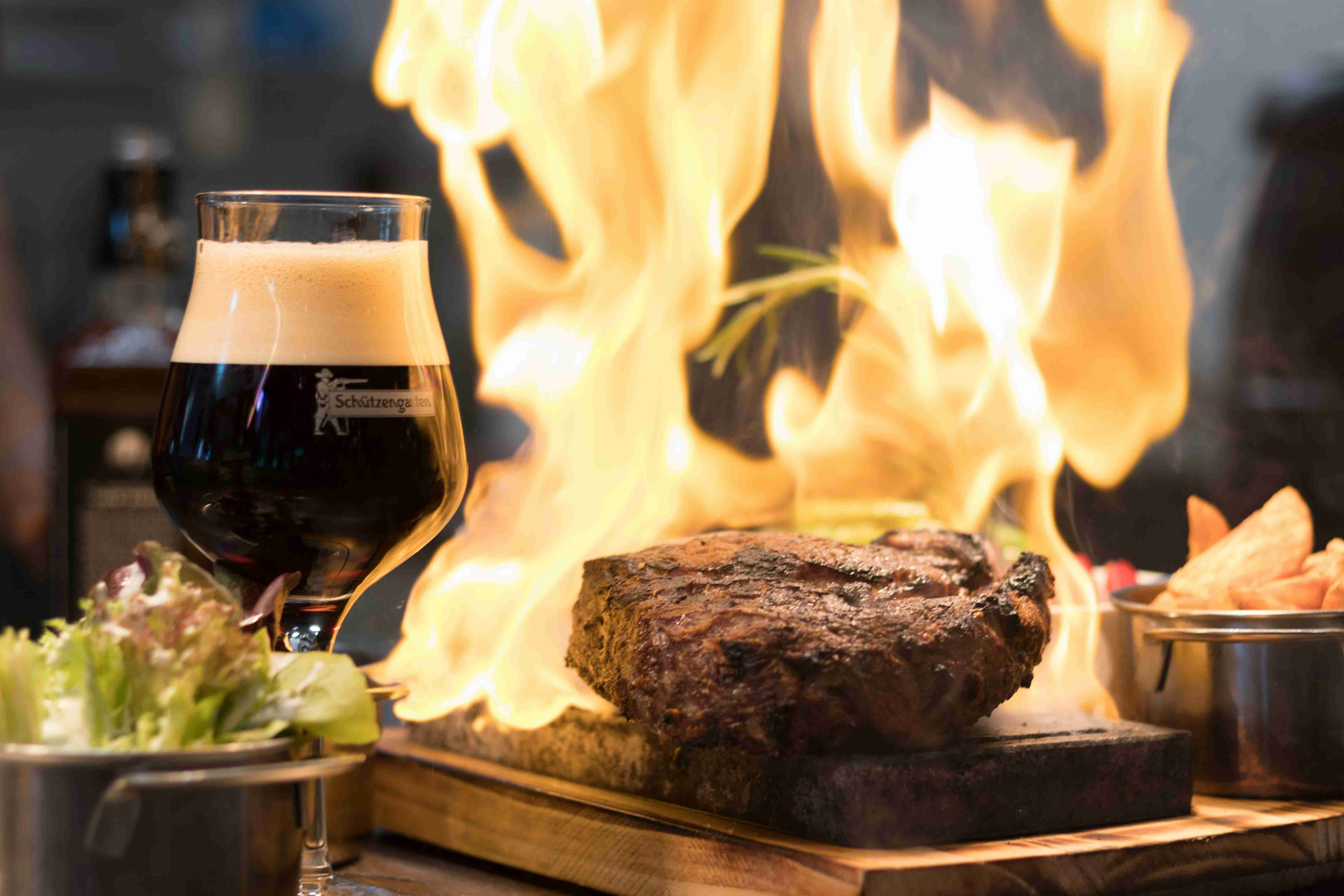 Flame Grilled Steak with Craft Beer