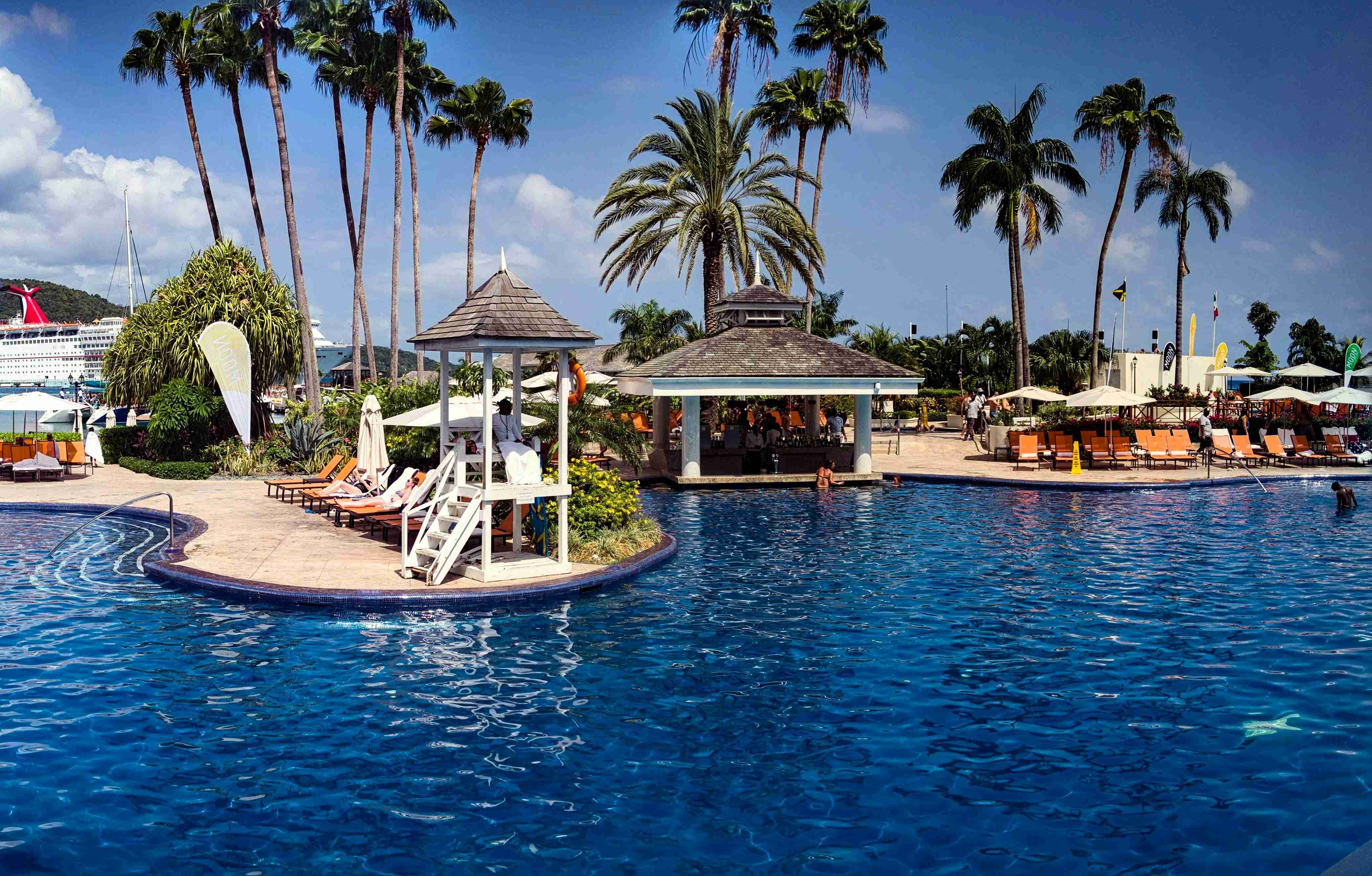 Luxury Resort Poolside and Palm Trees
