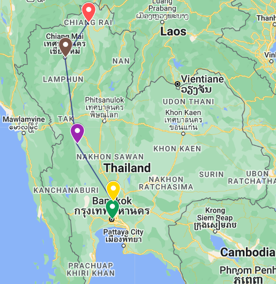 Route_Map_from_Bangkok_to_Chiang_Rai