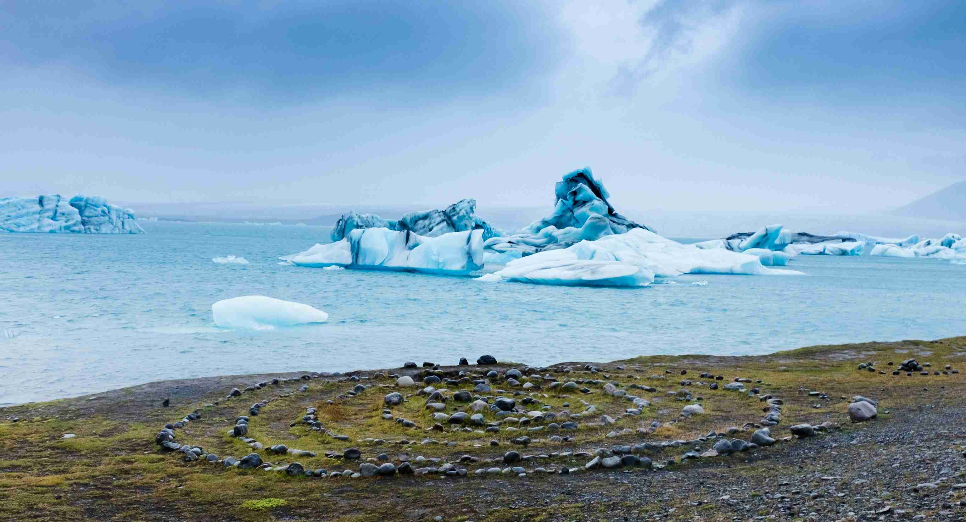 Stone Spiral by Icy Blue Glacier Lagoon