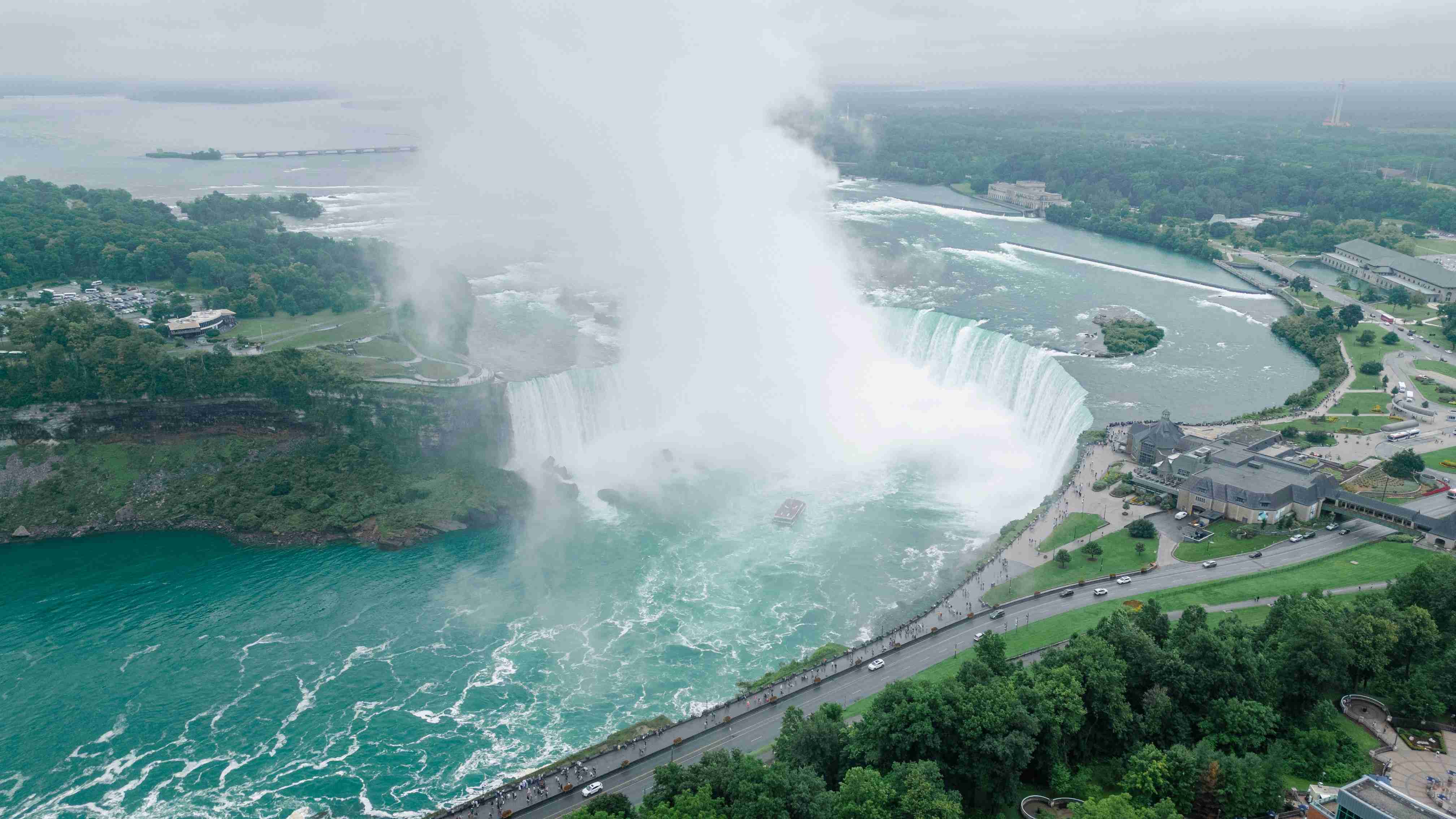 an aerial view of a geyser