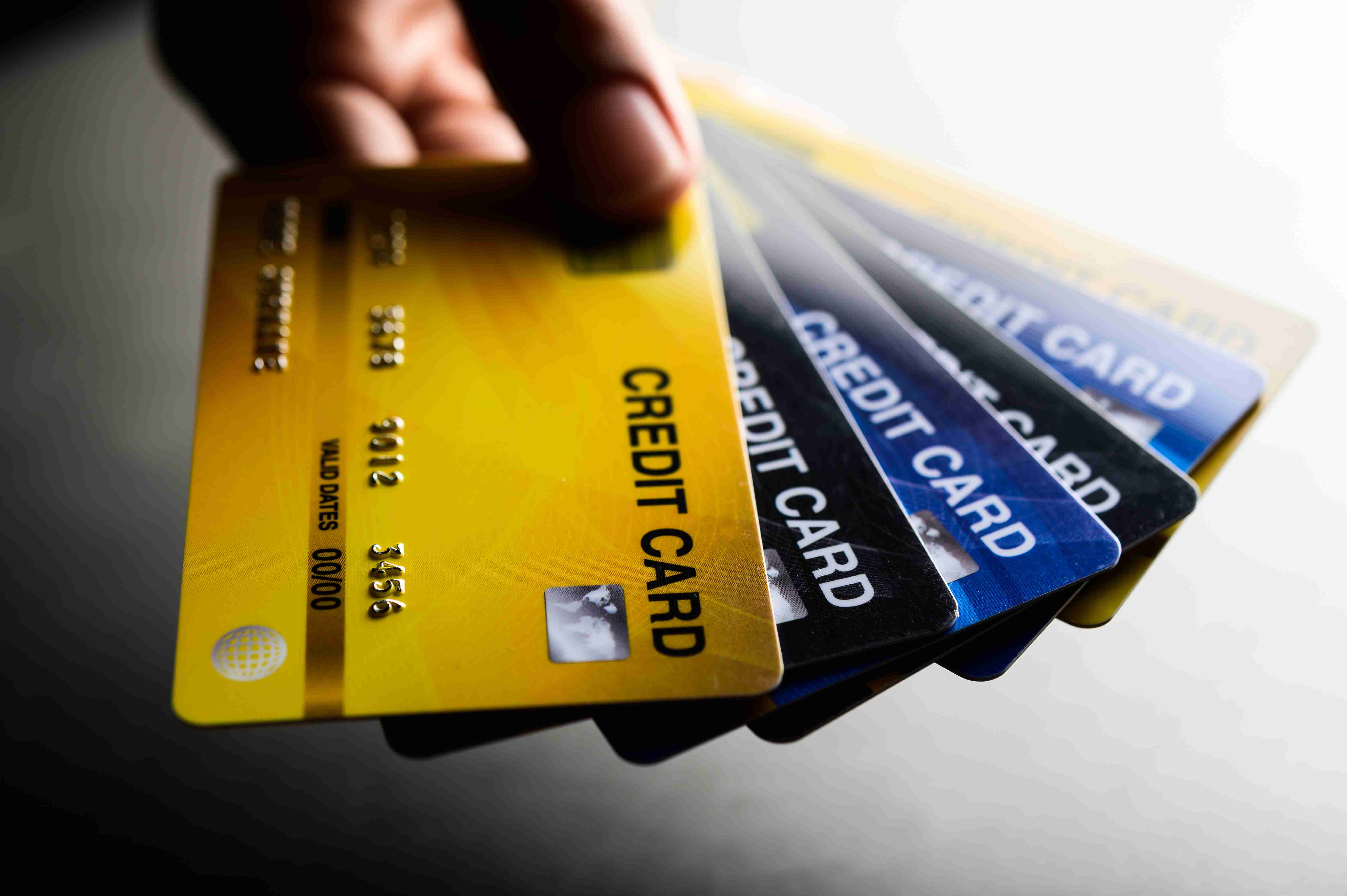 Close-up images of multiple credit card handsets