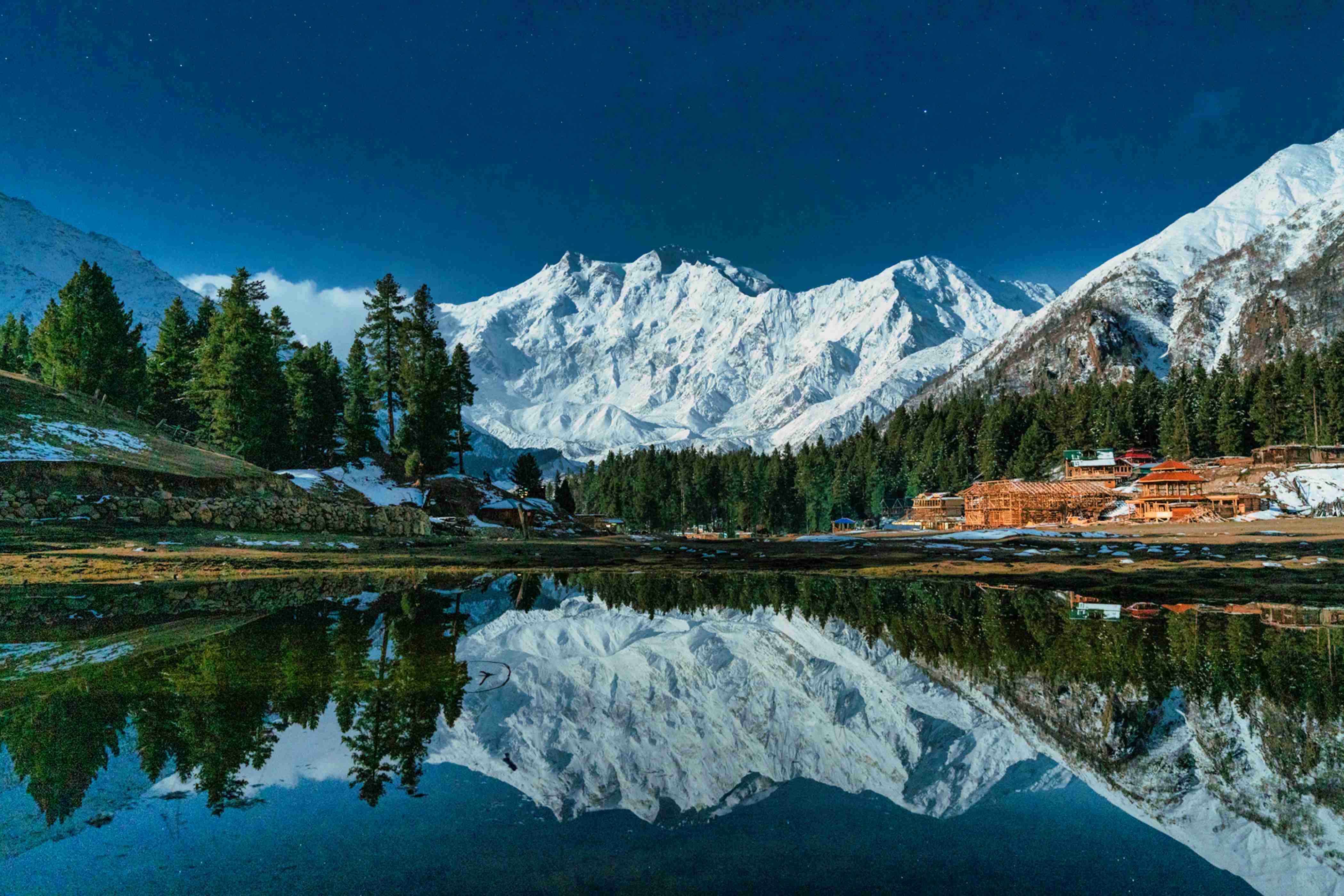 Dramatic Waterfall Mountain landscape