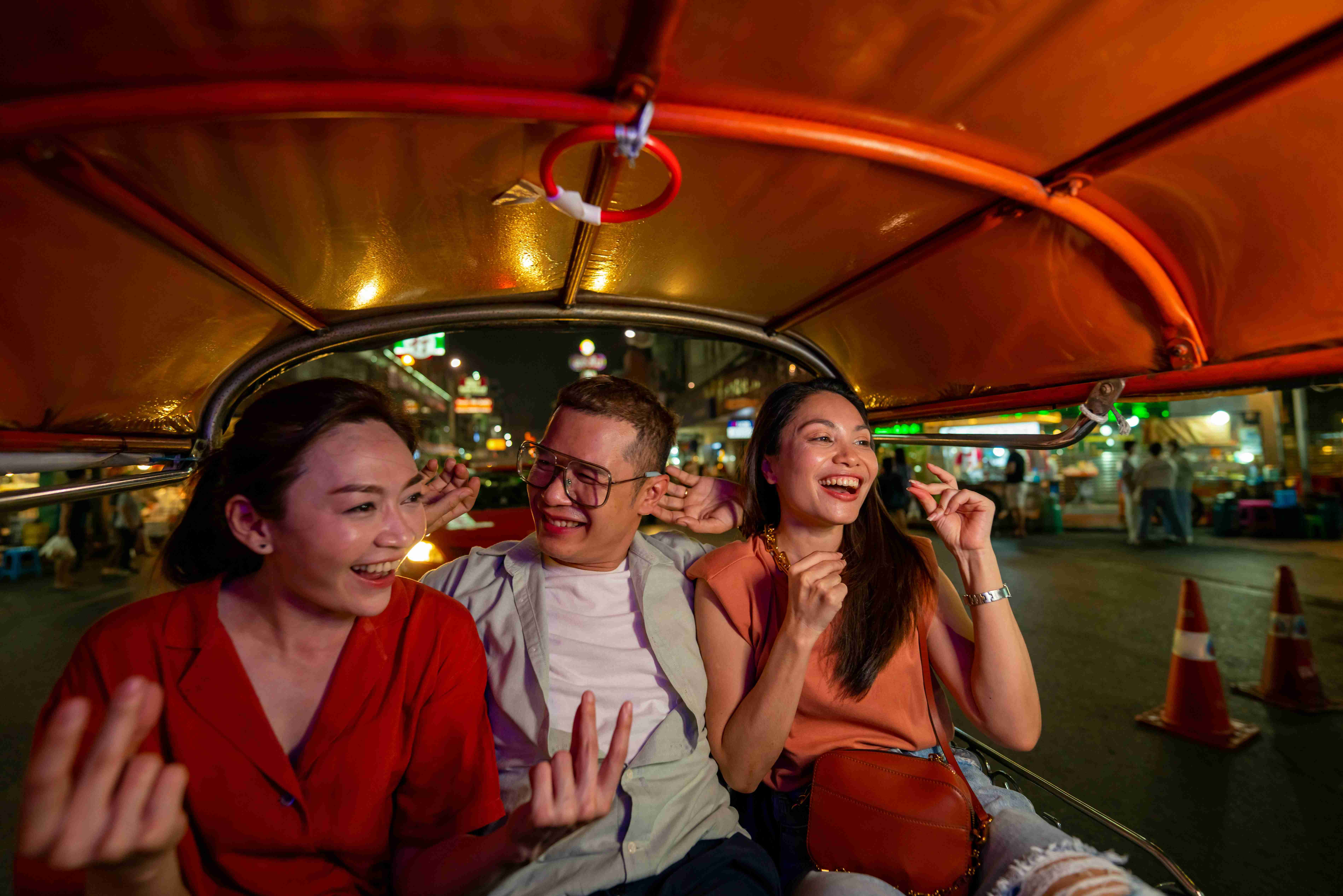 group of asian people tourist traveling in bangkok city