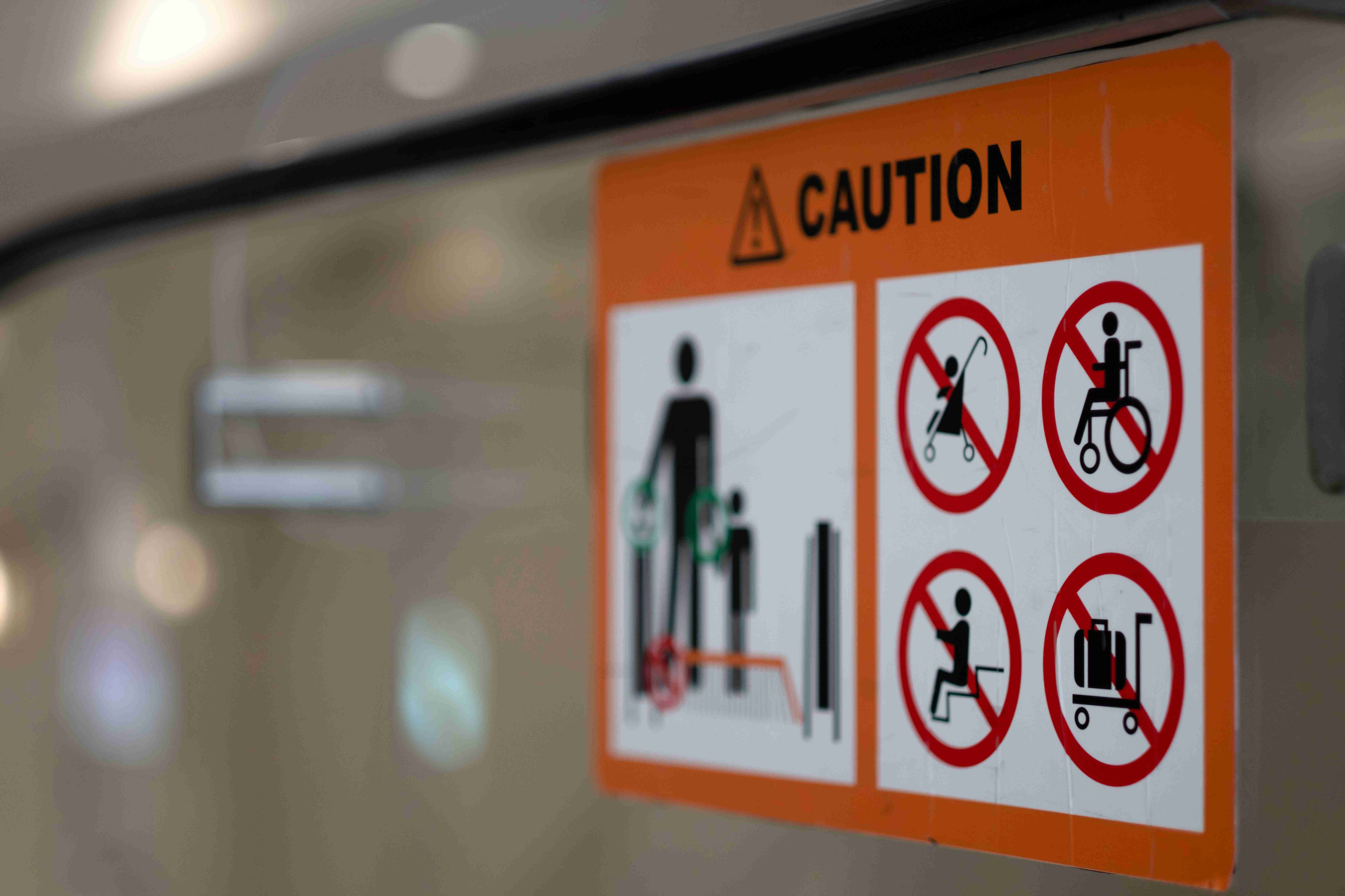 Warning Sign with Prohibited Actions