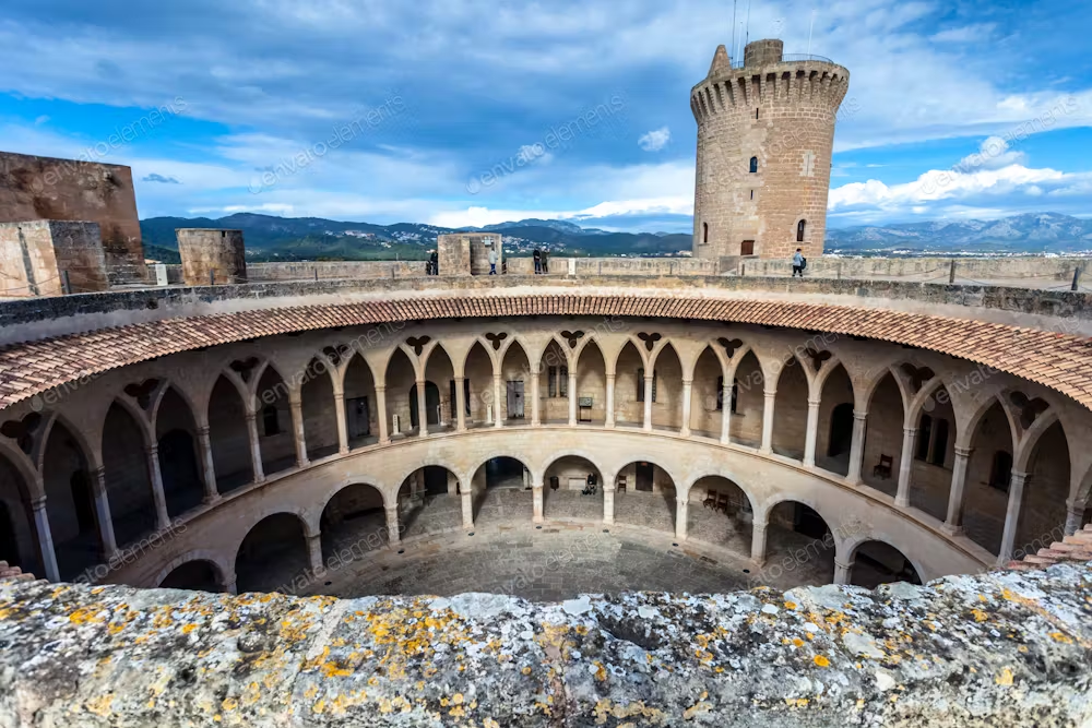 Bellver Castle's Unique Circular Courtyard