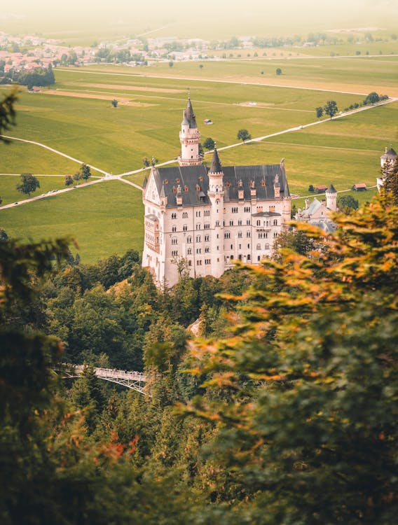 Neuschwanstein Castle in Lush Greenery