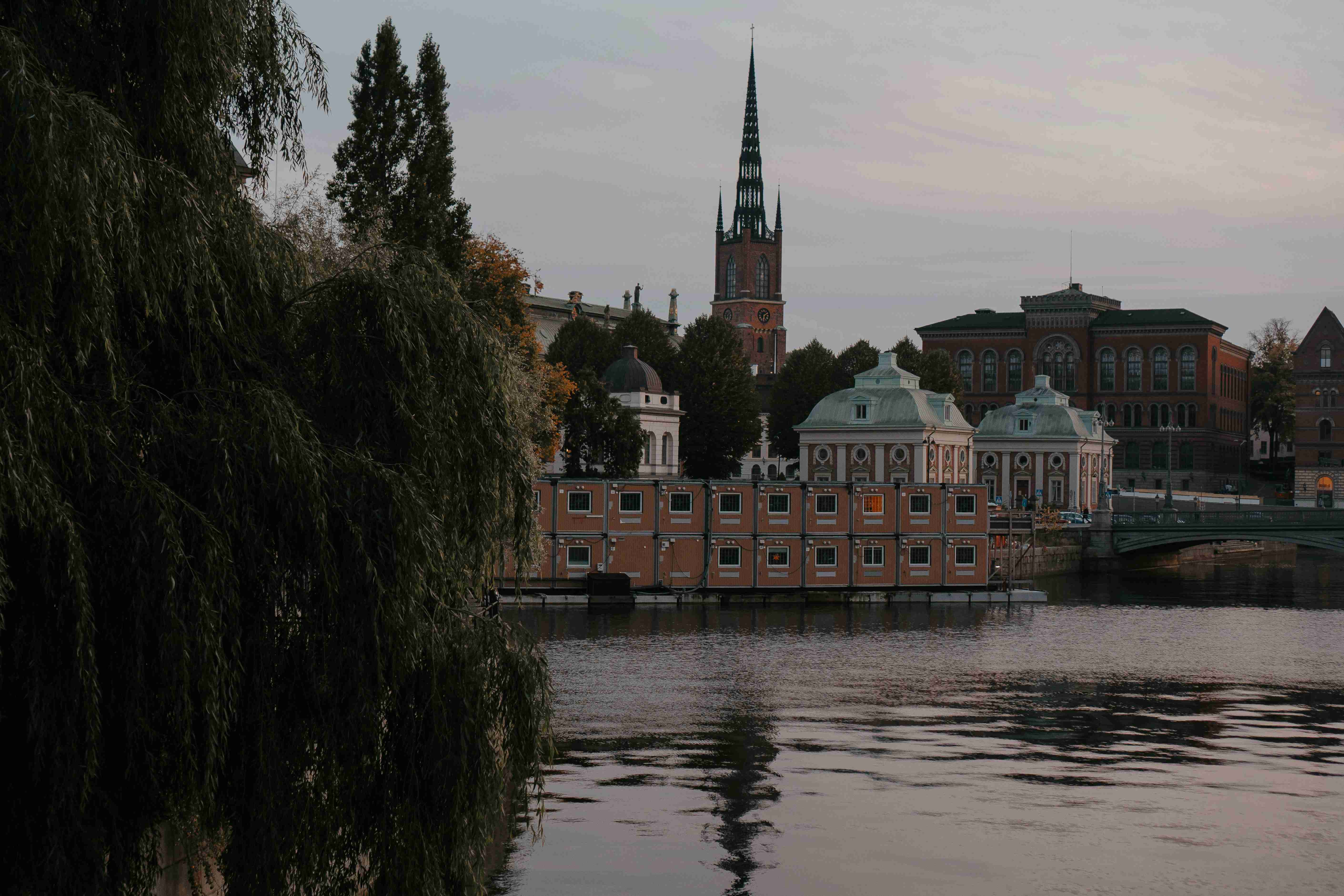 a-large-body-of-water-with-a-bridge-in-the-background