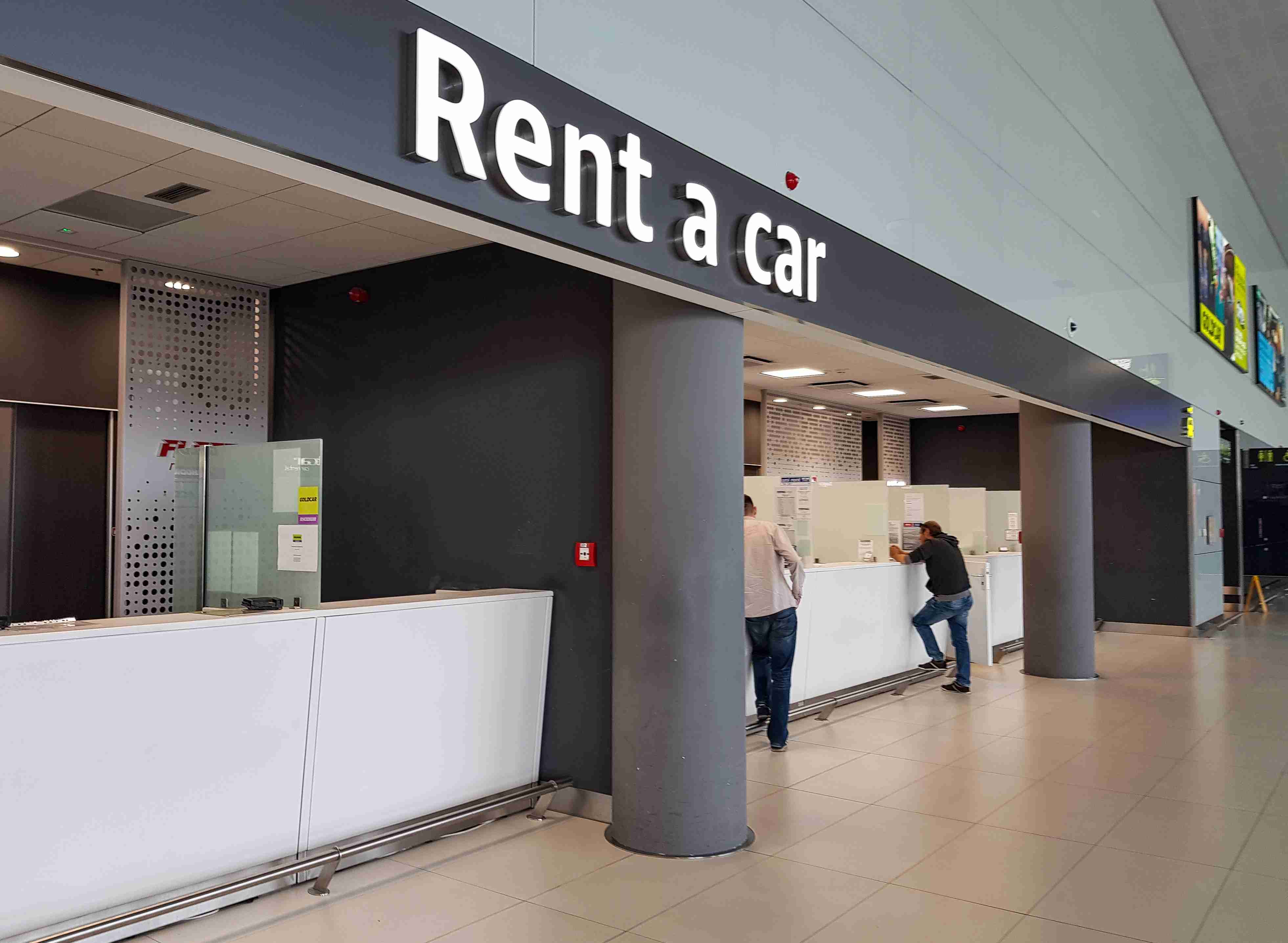 Rent a car counter at the airport