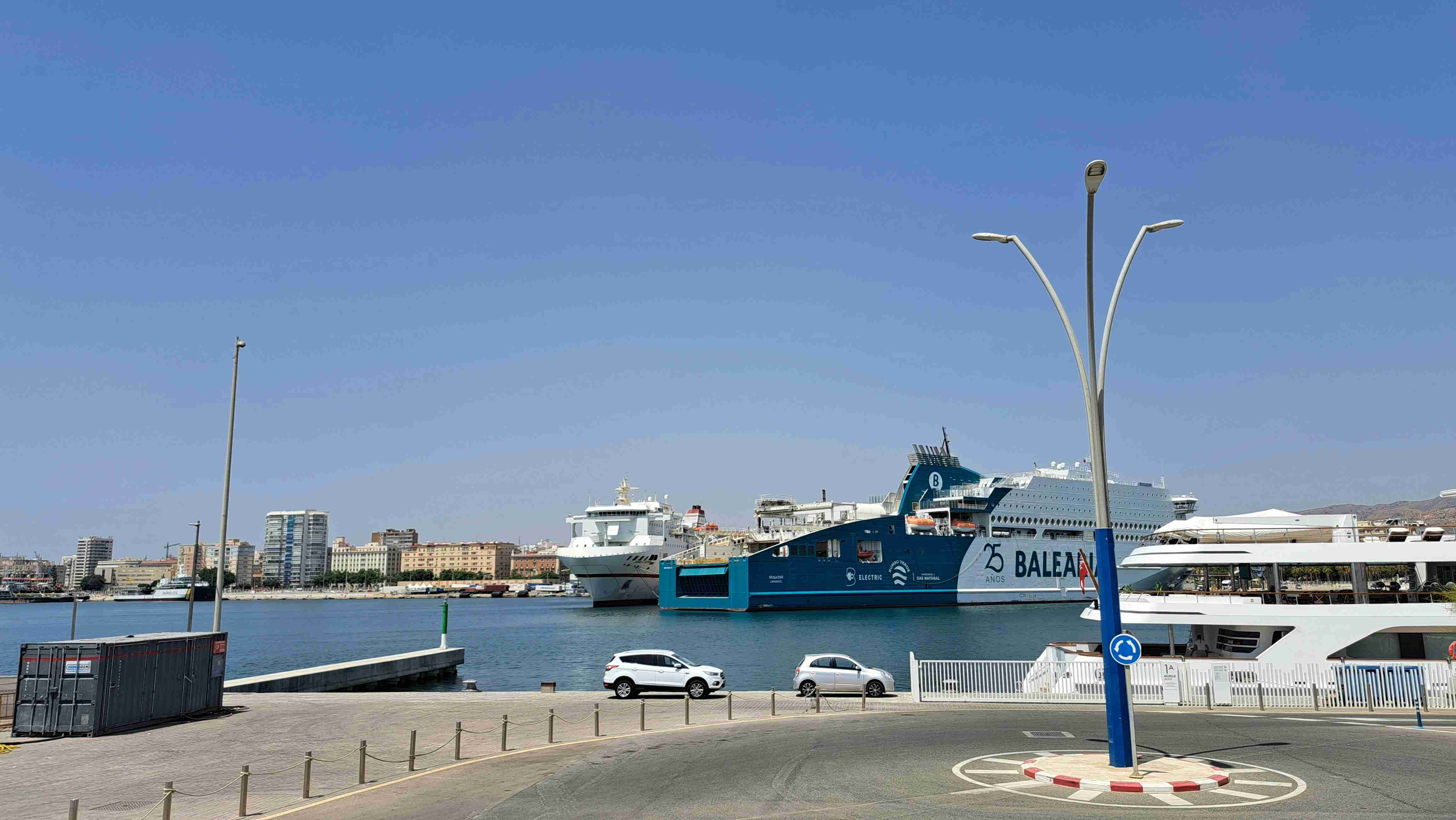 a view of a harbor with boats in the water